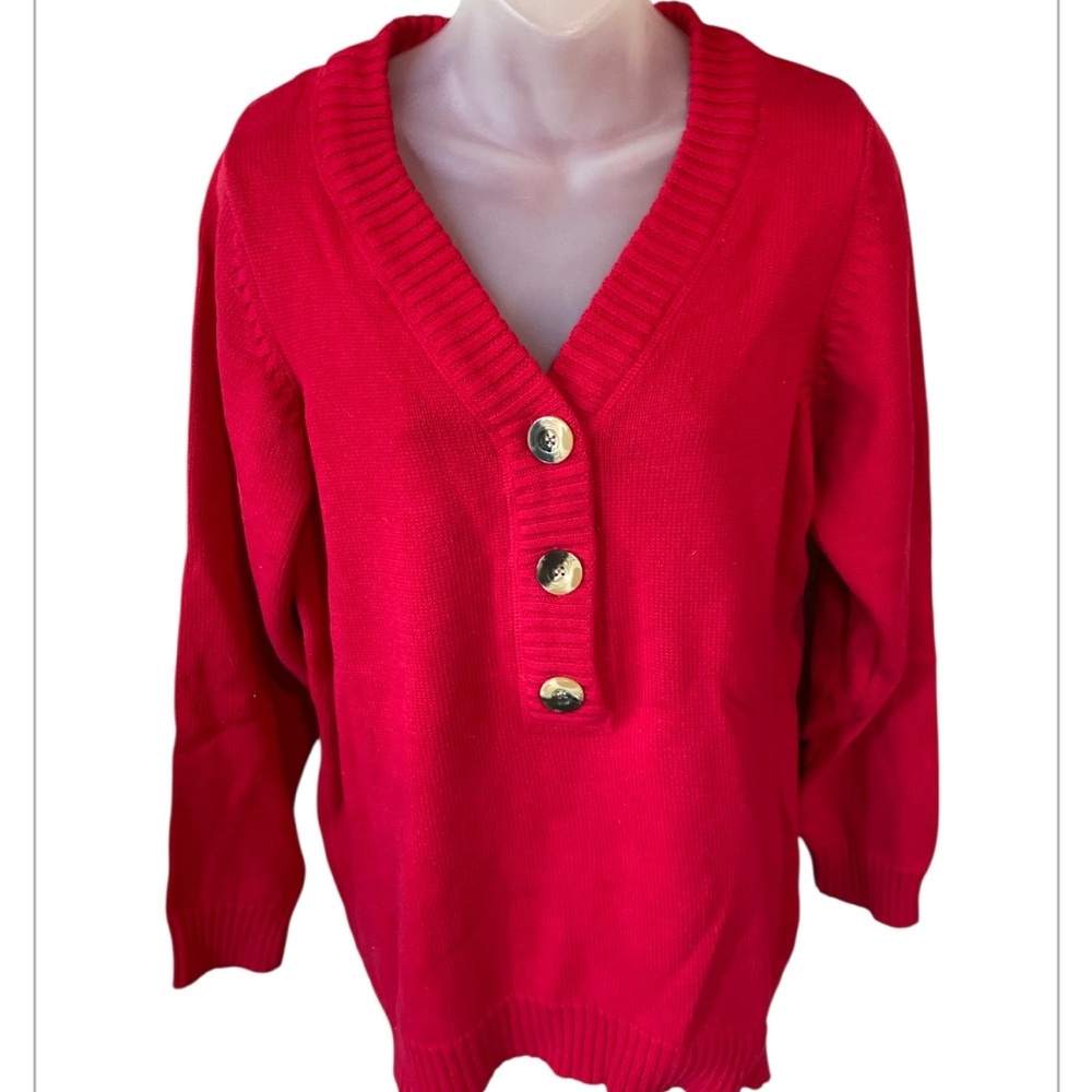 Liz Claiborne red sweater plus size 1X